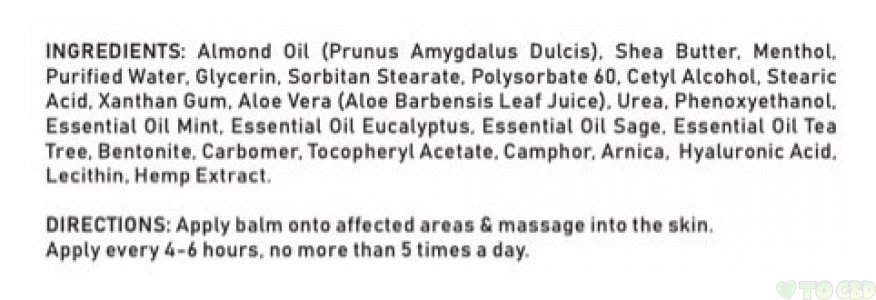 CBD Hemp and Arnica Muscle and Joint Balm – 500mg