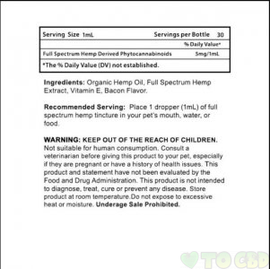 CBD Tincture For Dogs – Bacon