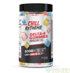 Chill Plus Extreme Delta-8 Gummies Tropical Mix - 5000X