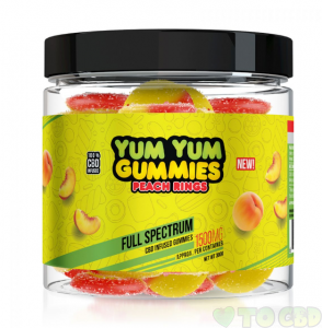 Yum Yum Gummies - CBD Full Spectrum Peach Rings - 1500mg