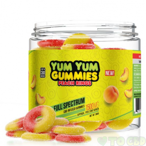 Yum Yum Gummies - CBD Full Spectrum Peach Rings - 1500mg