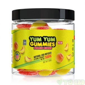 Yum Yum Gummies 1500mg - CBD Infused Peach Rings
