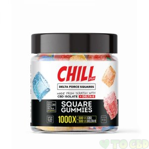 Chill Plus Delta Force Squares Gummies - 1000X