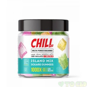 Chill Plus Delta-8 Force Squares Gummies Island Mix - 1000X