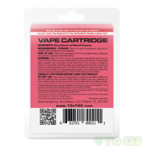 10X Delta-8 THC - Strawberry Cough Vape Cartridge - 900mg (1ml)