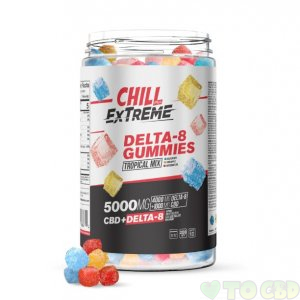 Chill Plus Extreme Delta-8 Gummies Tropical Mix - 5000X