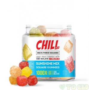 Chill Plus Delta-8 Squares Gummies Sunshine Mix - 1000X