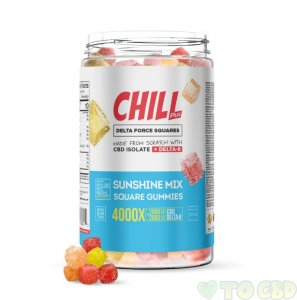 Chill Plus Delta-8 Square Gummies Sunshine Mix - 4000X