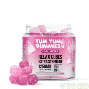 Yum Yum Gummies - Full Spectrum CBD Relax Raspberry Cubes - 1250mg
