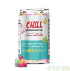 Chill Plus Delta-8 Square Gummies Island Mix - 4000X