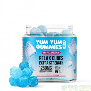 Yum Yum Gummies - Full Spectrum CBD Relax Blueberry Cubes - 1250mg