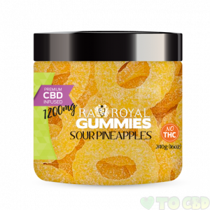 R.A. Royal Gummies – 1200MG CBD Infused Sour Pineapple