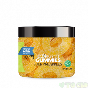 R.A. Royal Gummies – 900MG CBD Infused Sour Pineapple