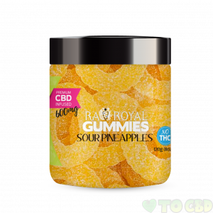 R.A. Royal Gummies – 600MG CBD Infused Sour Pineapple