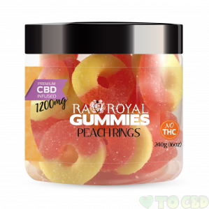 R.A. Royal Gummies – 1200MG CBD Infused Peach Rings