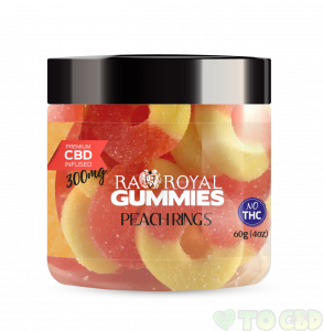 R.A. Royal Gummies – 300MG CBD Infused Peach Rings