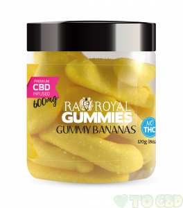 R.A. Royal Gummies – 600MG CBD Infused Gummy Bananas