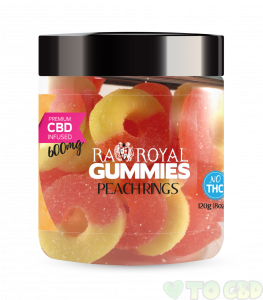 R.A. Royal Gummies – 600MG CBD Infused Peach Rings