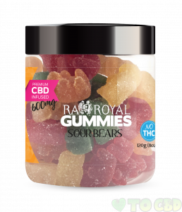 R.A. Royal Gummies – 600MG CBD Infused Sour Bears