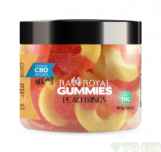 R.A. Royal Gummies – 900MG CBD Infused Peach Rings