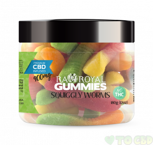 R.A. Royal Gummies – 900MG CBD Infused Squiggly Worms