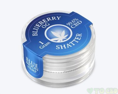 Blue Moon Hemp Blueberry OG CBD Shatter