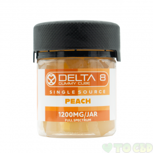 Delta 8 Full spectrum Peach Flavor Gummy Cubes 300mg