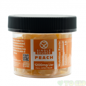 Full spectrum CBD Peach Flavor Gummy Cubes 600mg