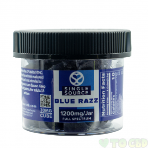Full spectrum CBD Blue Razz Flavor Gummy Cubes 300mg