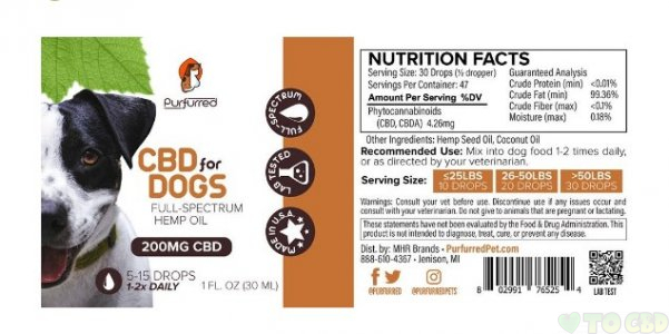 Purfurred Hemp Oil for Dogs - 200MG