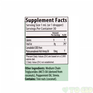 CBD OIL TINCTURE MINT FLAVORED 300mg