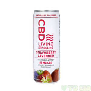 CBD Living Sparkling Water – Strawberry Lavender 25mg 12oz