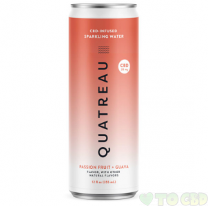 Quatreau CBD Infused Sparkling Water – Passion Fruit+Guava 20mg 12oz