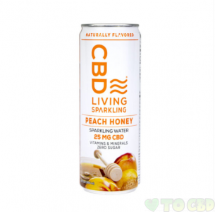 CBD Living Sparkling Water – Peach Honey 25mg 12oz