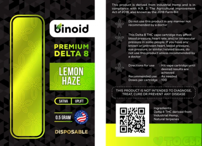 DELTA 8 THC VAPE CARTRIDGE - LEMON HAZE