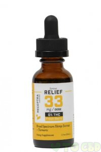 Receptra Serious Relief + Turmeric Tincture 0% THC 33mg/dose