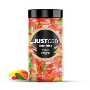 JustCBD Gummies Clear Worms 3000mg Jar