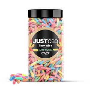 JustCBD Gummies Sour Worms 3000mg Jar