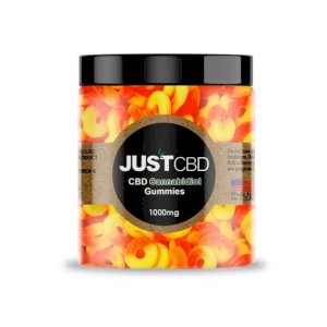JustCBD Gummies Peach Rings 1000mg Jar