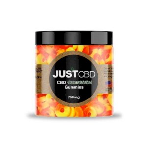 JustCBD Gummies Peach Rings 750mg Jar