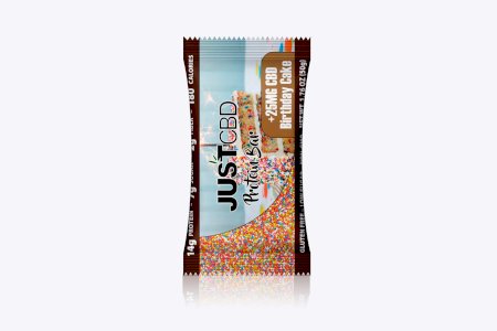 JustCBD Protein Bar Birthday Cake