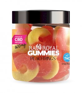 R.A. Royal Gummies – 600MG CBD Infused Peach Rings