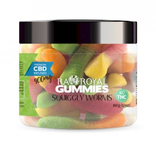 R.A. Royal Gummies – 900MG CBD Infused Squiggly Worms