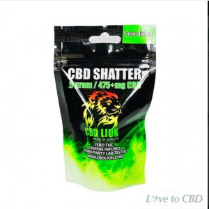 CBD LION - CBD CONCENTRATE - SOUR DIESEL SHATTER - 0.5 GRAM