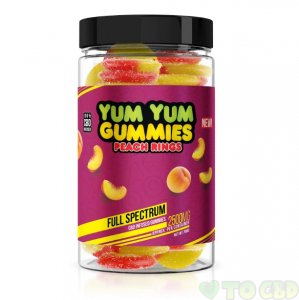 Yum Yum Gummies - CBD Full Spectrum Peach Rings - High Strength