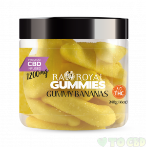 R.A. Royal Gummies – 1200MG CBD Infused Gummy Bananas