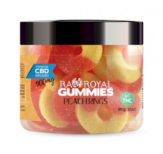 R.A. Royal Gummies – 900MG CBD Infused Peach Rings