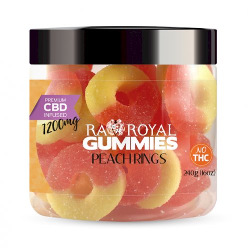 R.A. Royal Gummies – 1200MG CBD Infused Peach Rings - CBD Marketplace ...